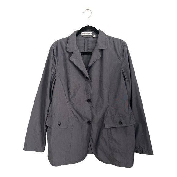 Ines De La Fressange Paris Blazer Women’s XL Gray Cotton Nylon Jacket Uniqlo - Picture 1 of 12